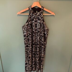 Elegant Black and Cream Sequin Dress